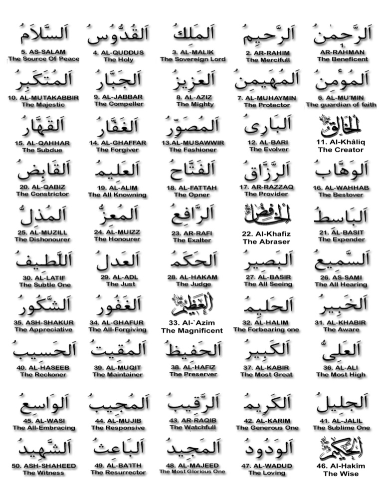 all 99 names of allah